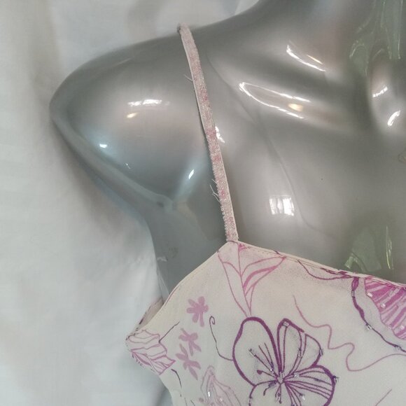 Eva Blue Y2K Fairy Dress 10 Handkerchief Whimsical Fairycore Beaded Floral White - Picture 7 of 16